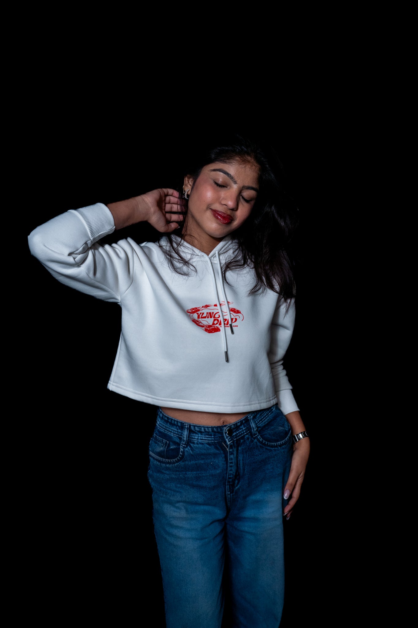 CASUAL CROP HOODIE | OFF_WHITE