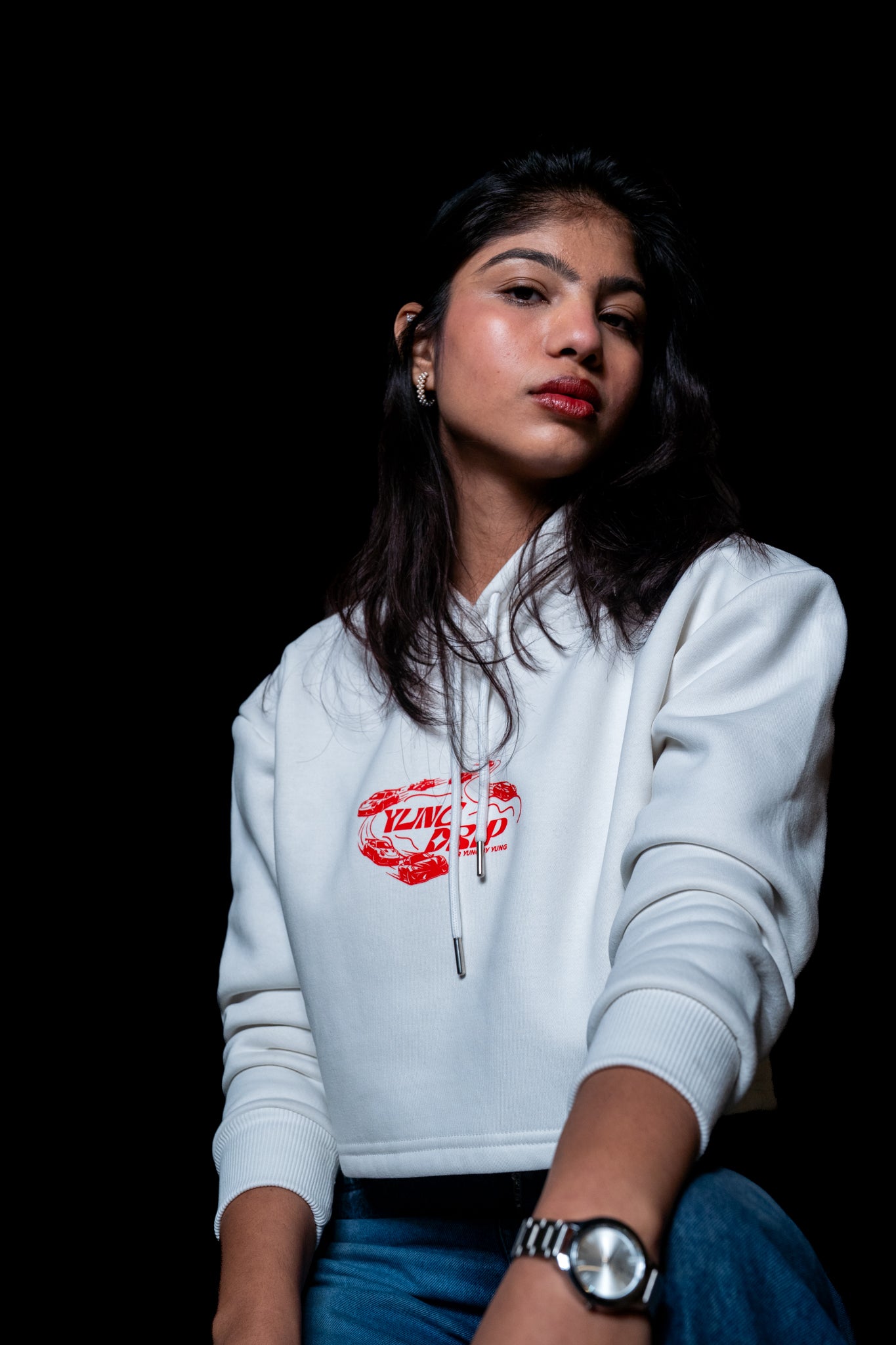 CASUAL CROP HOODIE | OFF_WHITE