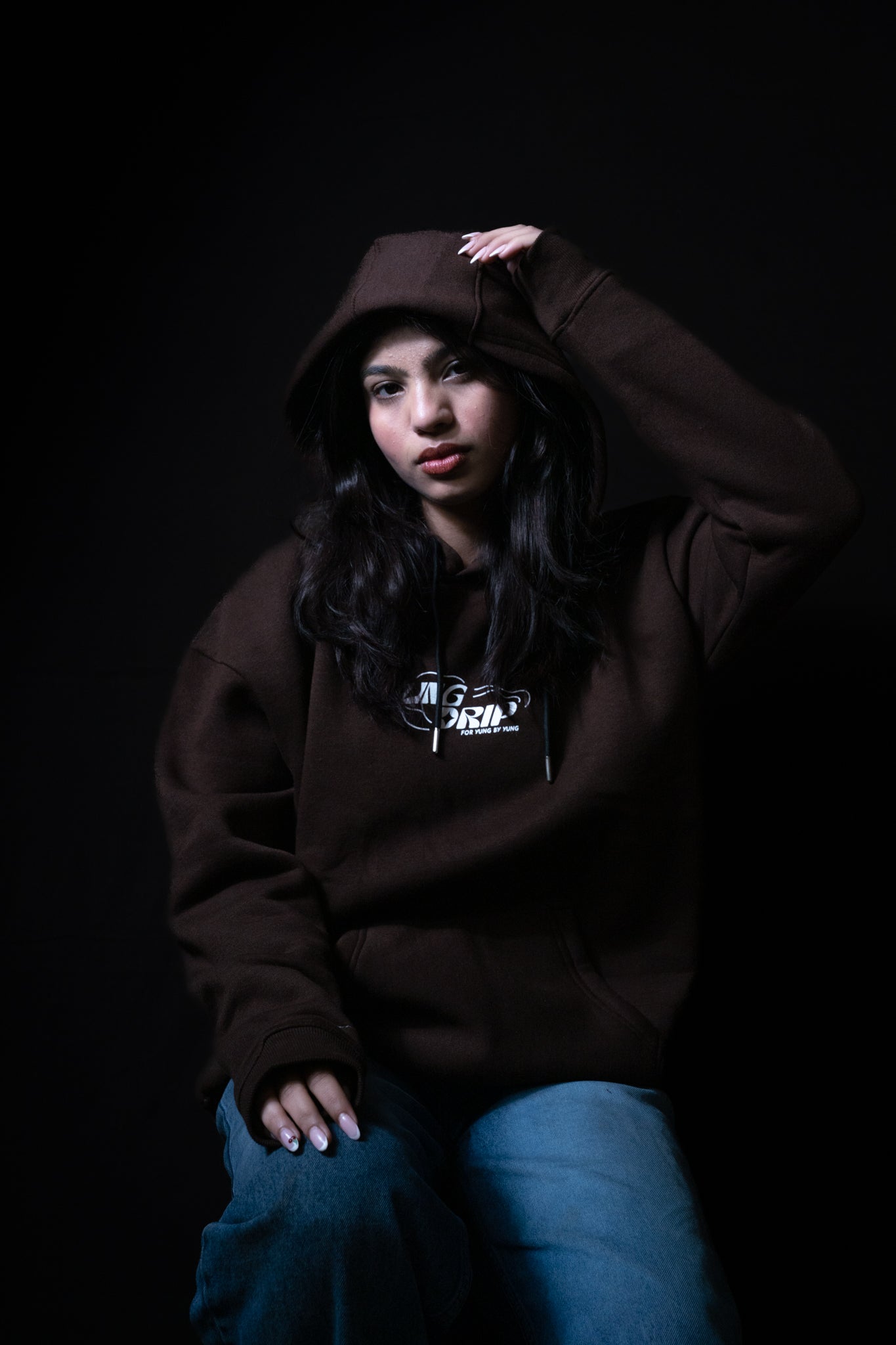 FACE HOODIE | CHOCOLATE BROWN