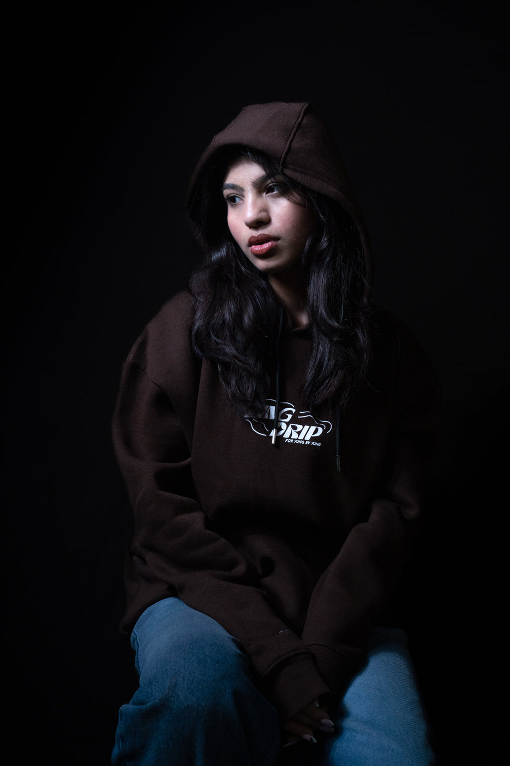 FACE HOODIE | CHOCOLATE BROWN
