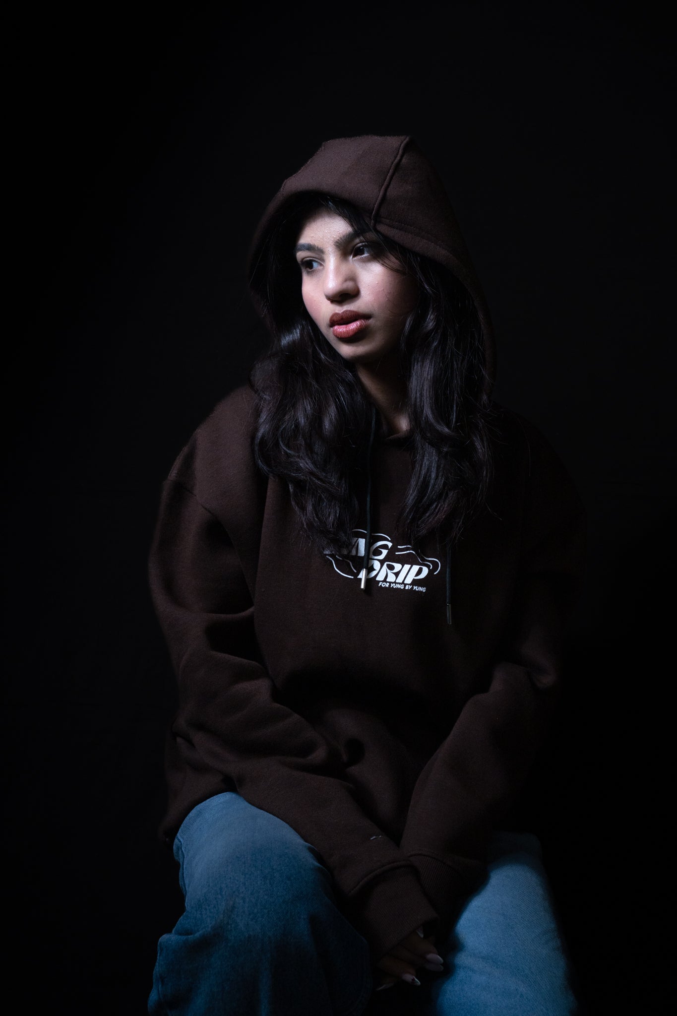 FACE HOODIE | CHOCOLATE BROWN
