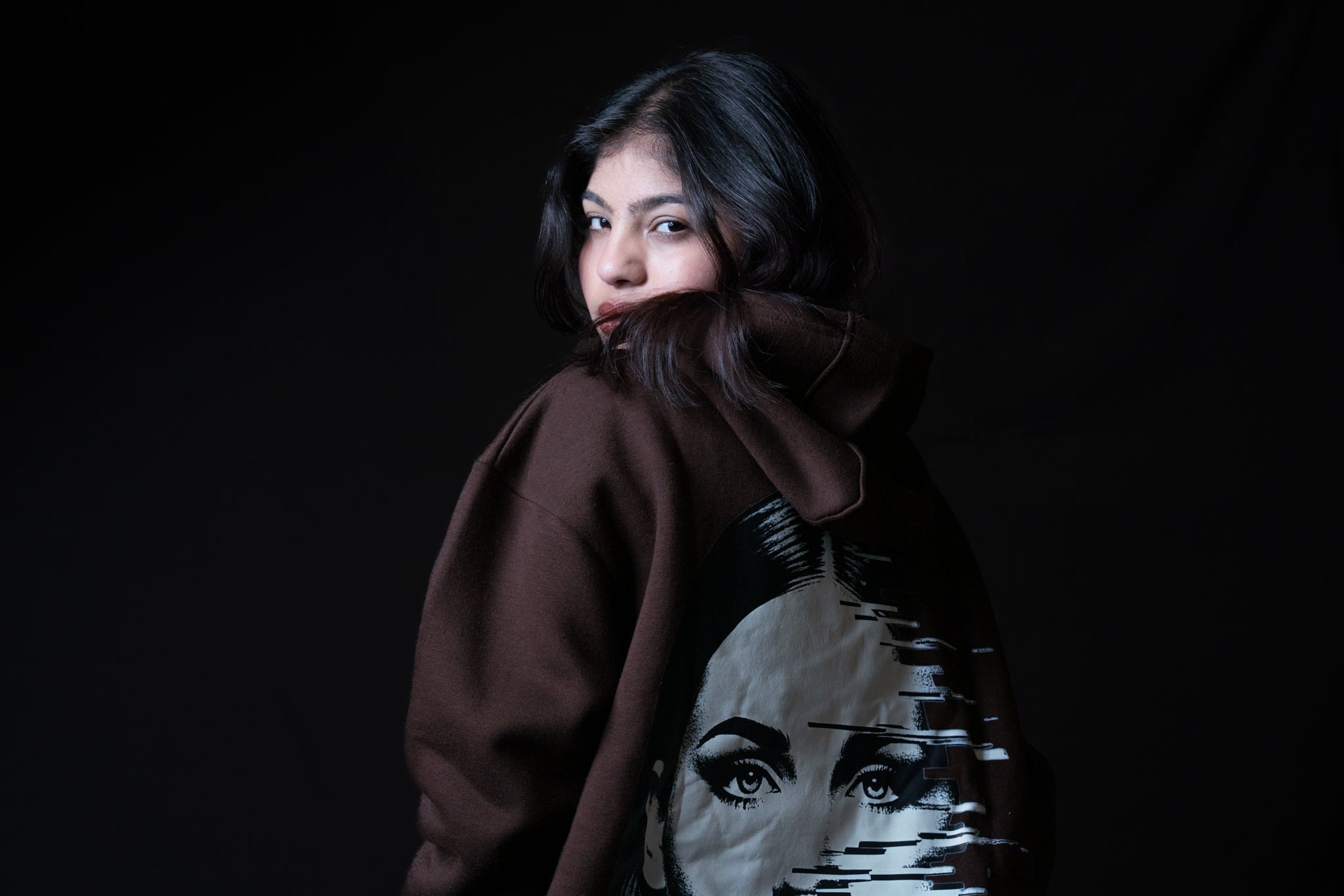 FACE HOODIE | CHOCOLATE BROWN